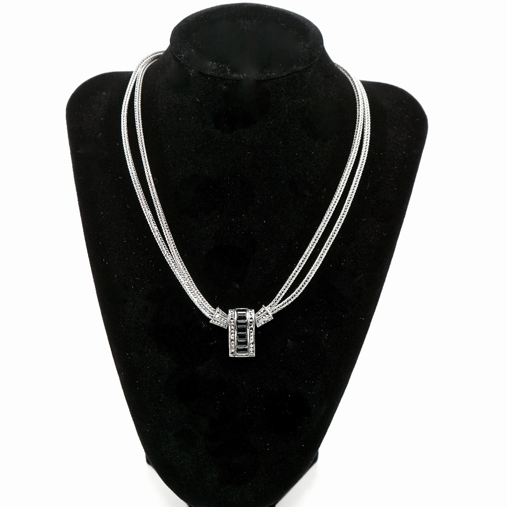 Silver Multi-Strand Pendant Necklace - Women Jewelry